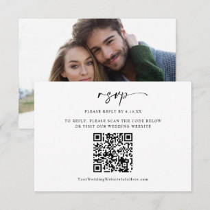 Carte de réponse QR Code pour mariage minimaliste