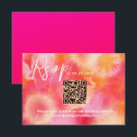 Carte de réponse QR Code rose mariage RSVP<br><div class="desc">Magnifique Moderne rose et orange mariage RSVP avec typographie de script moderne. Elégante aquarelle peinte à la main. Modifiez facilement le modèle avec votre RSVP.</div>