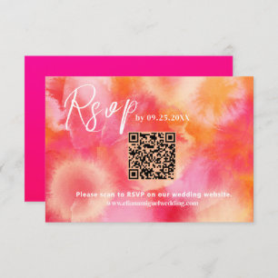 Carte de réponse QR Code rose mariage RSVP