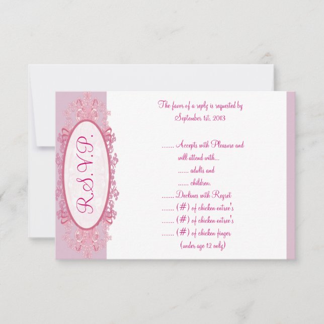 Carte de réponse R.S.V.P 3,5 x 5 R.S.V. (Devant)