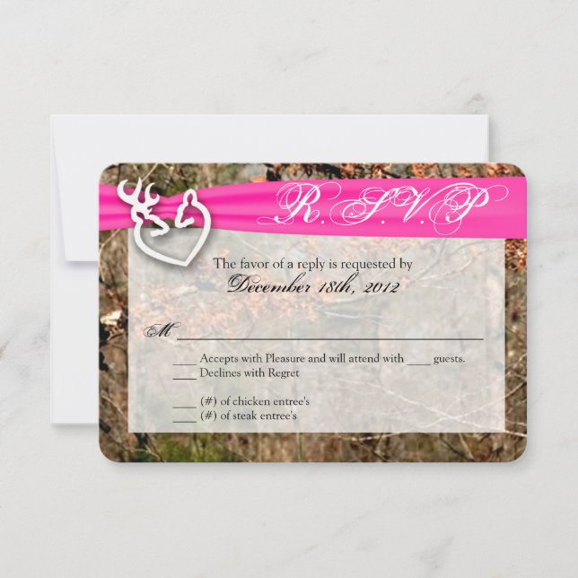 Carte de réponse R.S.V.P. 3x5 Deer Couple Doe Buck (Devant)
