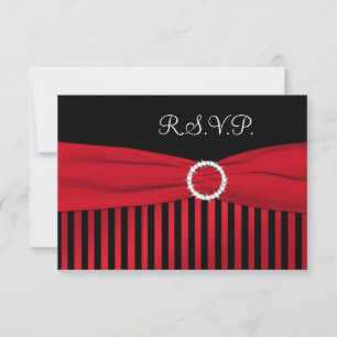 Carte de réponse rayée noire et rouge