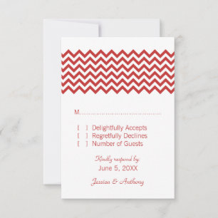 Carte de réponse Red Simple Chevron