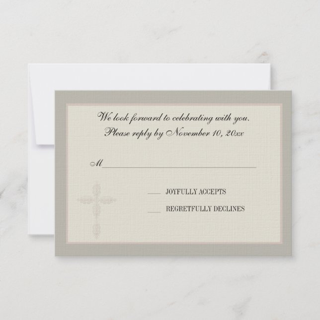 Carte de réponse religieuse de marque-filigrane (Devant)