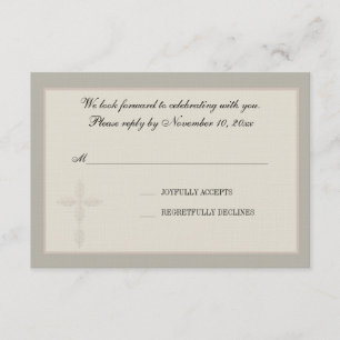 Carte de réponse religieuse de marque-filigrane