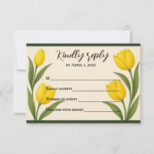 Carte de réponse Rêverie Tulipe (Devant)