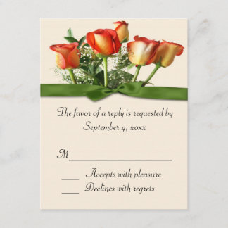 Carte de réponse Rose Bouquet