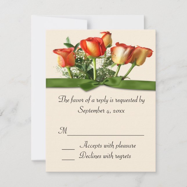 Carte de réponse Rose Bouquet (Devant)
