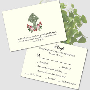 Carte de réponse Rose Celtic Cross