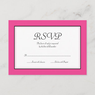 Carte de réponse rose et noire