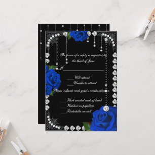 Carte de réponse Roses Bleues Romantiques et Diama