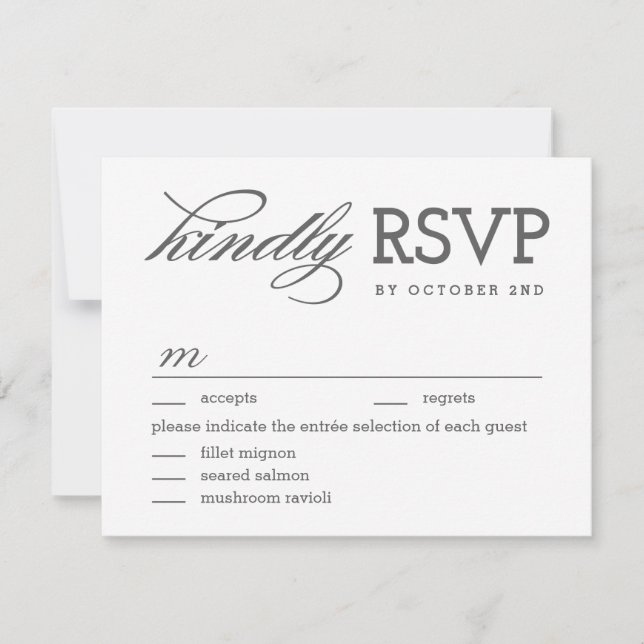 Carte de réponse RSVP à couleur modifiable Simply  (Devant)