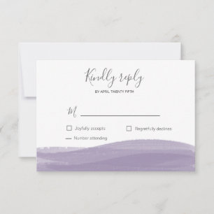 Carte de réponse RSVP à coup de pinceau aquarelle 