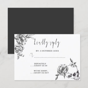 Carte de réponse RSVP à fleurs dessinées à la main