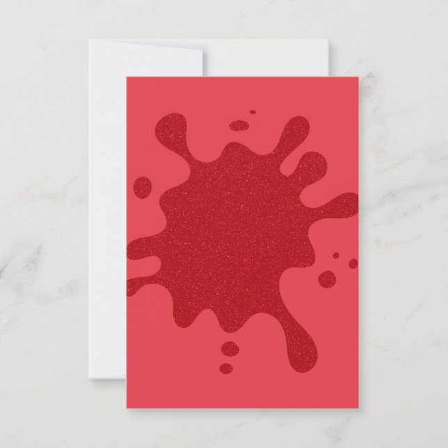 Carte de réponse RSVP à l'encre rouge tomate perso (Devant)