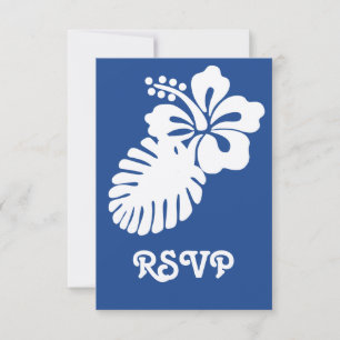 Carte de réponse RSVP à l'Hibiscus Tropical en Ble