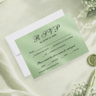 Carte de réponse RSVP à texture de lin élégante ve