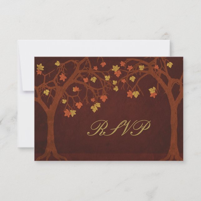 Carte de réponse RSVP Arbres Automnes (Devant)
