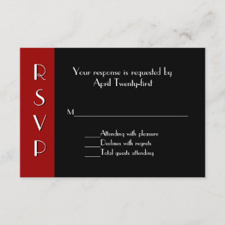Carte de réponse RSVP Art Déco