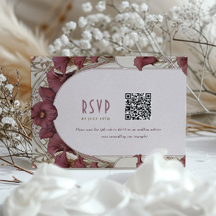 Carte de réponse RSVP au lys calla de Bourgogne av