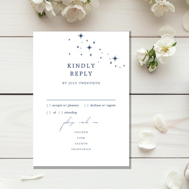 Carte de réponse RSVP au menu de mariage élégant c (Créateur téléchargé)