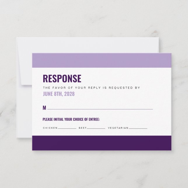 Carte de réponse RSVP audacieuse et colorée (Devant)