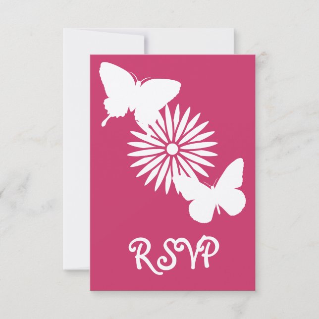 Carte de réponse RSVP aux framboises avec des pâqu (Devant)
