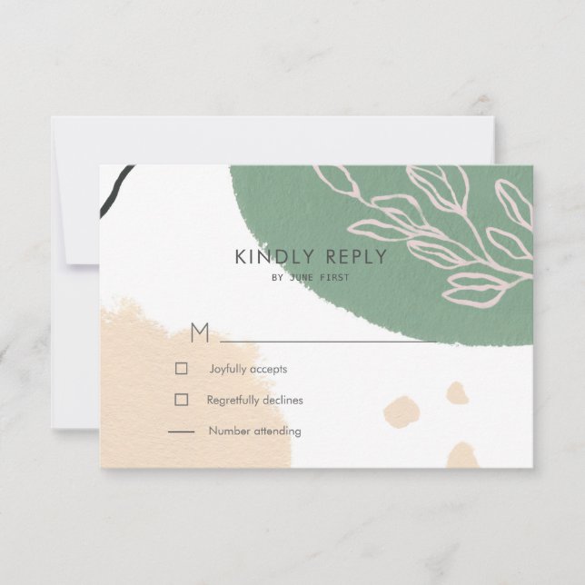 Carte de réponse RSVP avec choix de repas pour Fie (Devant)