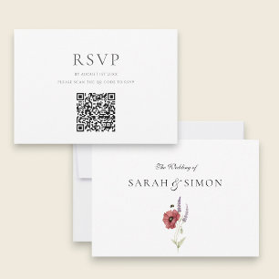 Carte de réponse RSVP avec code QR moderne