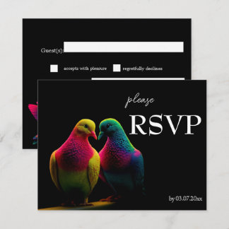 🌈 Carte de réponse RSVP avec demande de chanson D