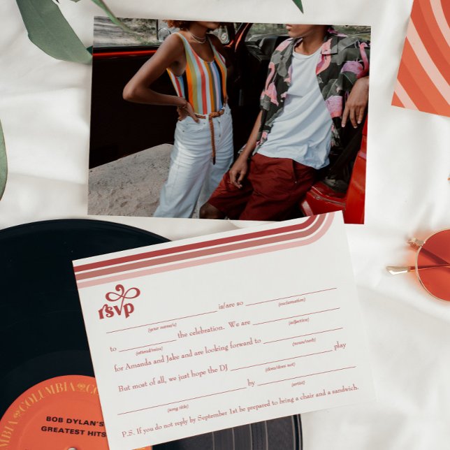 Carte de réponse RSVP avec demande de chanson en p (Créateur téléchargé)
