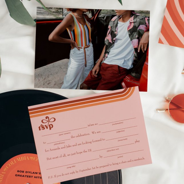 Carte de réponse RSVP avec demande de chanson en p (Créateur téléchargé)