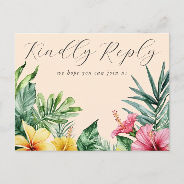 Carte de réponse RSVP avec demande de chanson flor (Devant)