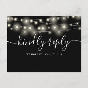 Carte de réponse RSVP avec guirlande lumineuse noi
