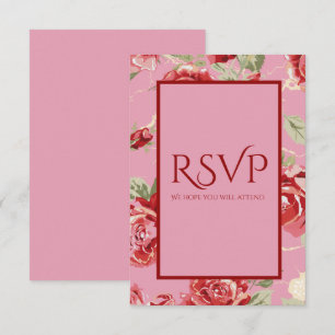 Carte de réponse RSVP avec impression florale de r