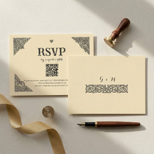 Carte de réponse RSVP avec nœud celtique vintage