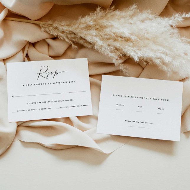 Carte de réponse RSVP avec nombre d'invités | Choi (Créateur téléchargé)