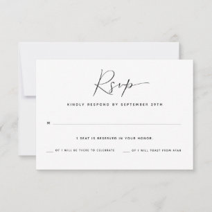 Carte de réponse RSVP avec nombre d'invités unique