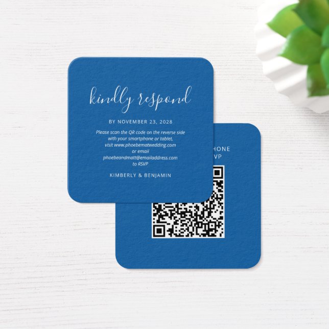 Carte de réponse RSVP avec QR Code pour un mariage (Bureau)