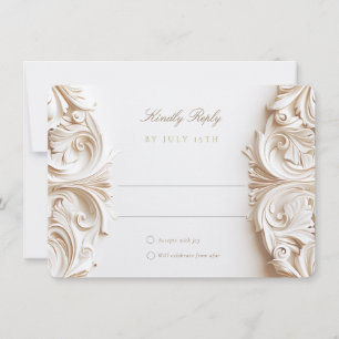 Carte de réponse RSVP baroque pour mariage