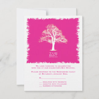 Carte de réponse RSVP Bat mitzvah Arbre de vie ros