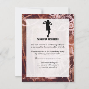 Carte de réponse RSVP Bat mitzvah de la fête de la