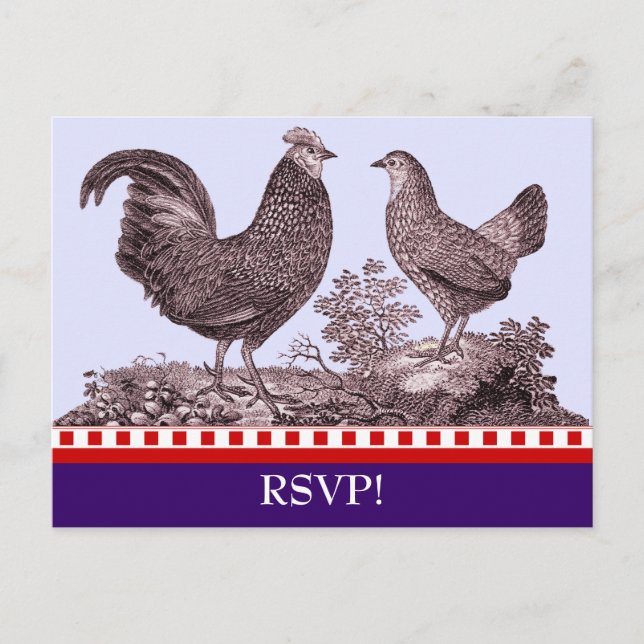 Carte de réponse RSVP BBQ de poulet personnalisabl (Devant)