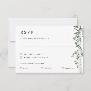 Carte de réponse RSVP Birch Tree avec préférence d