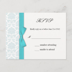 Carte de réponse RSVP bleu clair