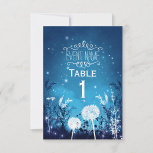 Carte de réponse RSVP Bleue Ciel Nocturne Enchanté