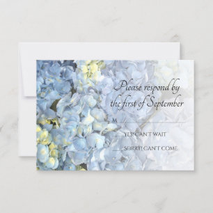 Carte de réponse RSVP Blue Hydrangea Wedding