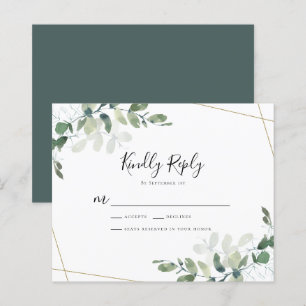 Carte de réponse RSVP Budget Eucalyptus Wedding Bu