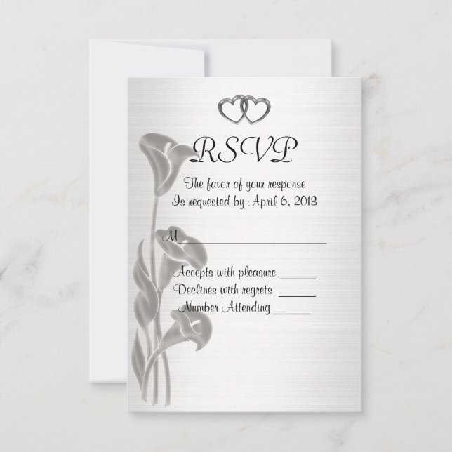 Carte de réponse RSVP calla lilies (Devant)