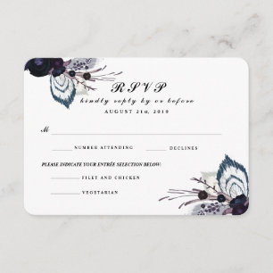 Carte de réponse RSVP Chic Purple Floral Winter We